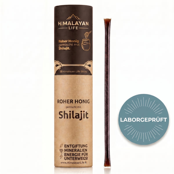 Rohhonig-Sticks mit Shilajit – 30 Einzelportionsbeutel